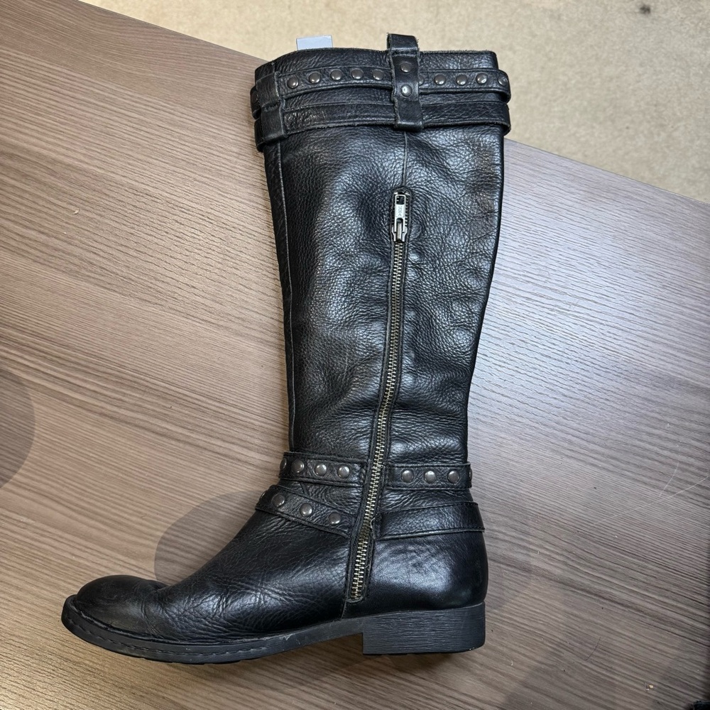 Born Black Knee High Soft Leather Boots - Picture 4 of 9
